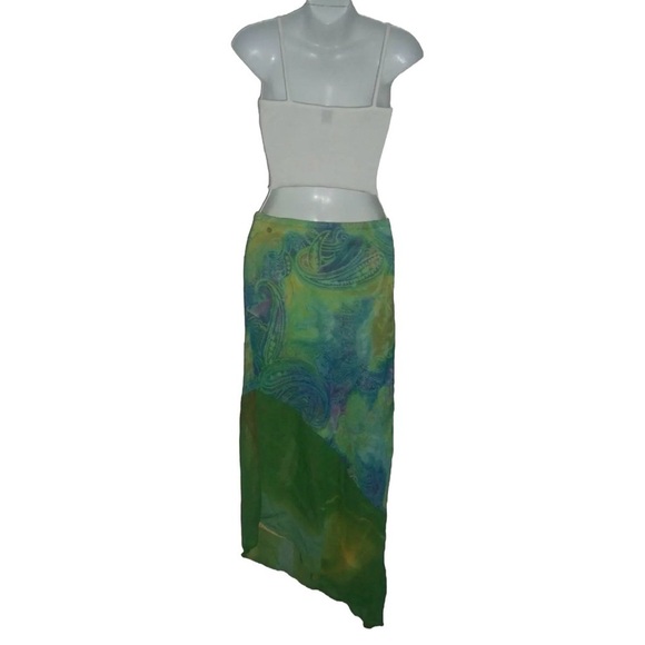 Vintage y2k Cache Skirt Green Whimsigoth Boho Fairy Grunge Mermaid McBling 00’s - Picture 6 of 10